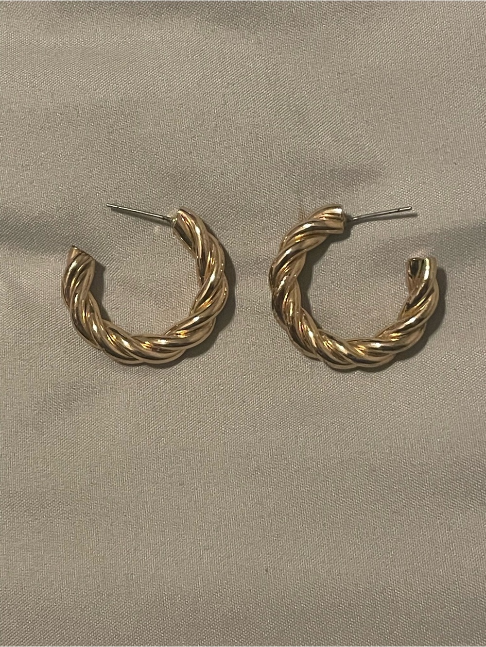 Gold Twisted Hoop Earrings - Women Jewelry